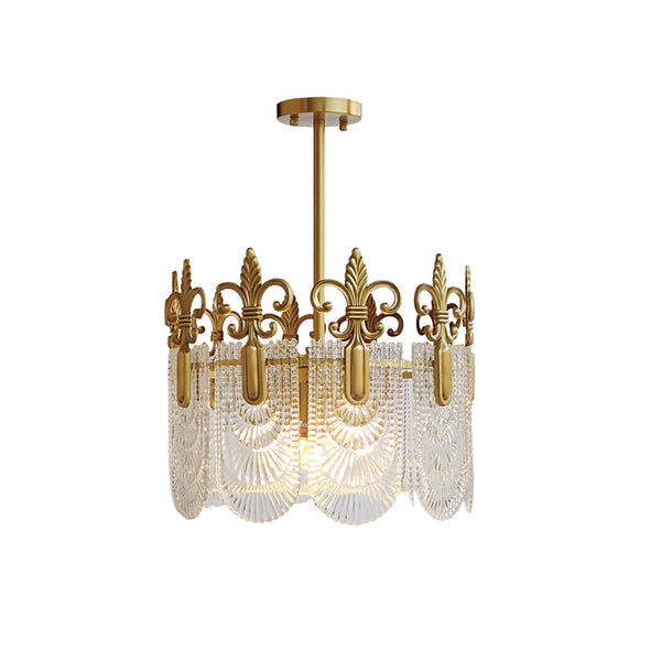Cashaor Postmodern Luxury Brass Glass Chandelier