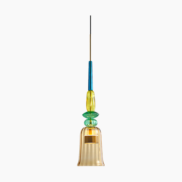 Pendant Light Nordic Colorful Stained Glass Bell