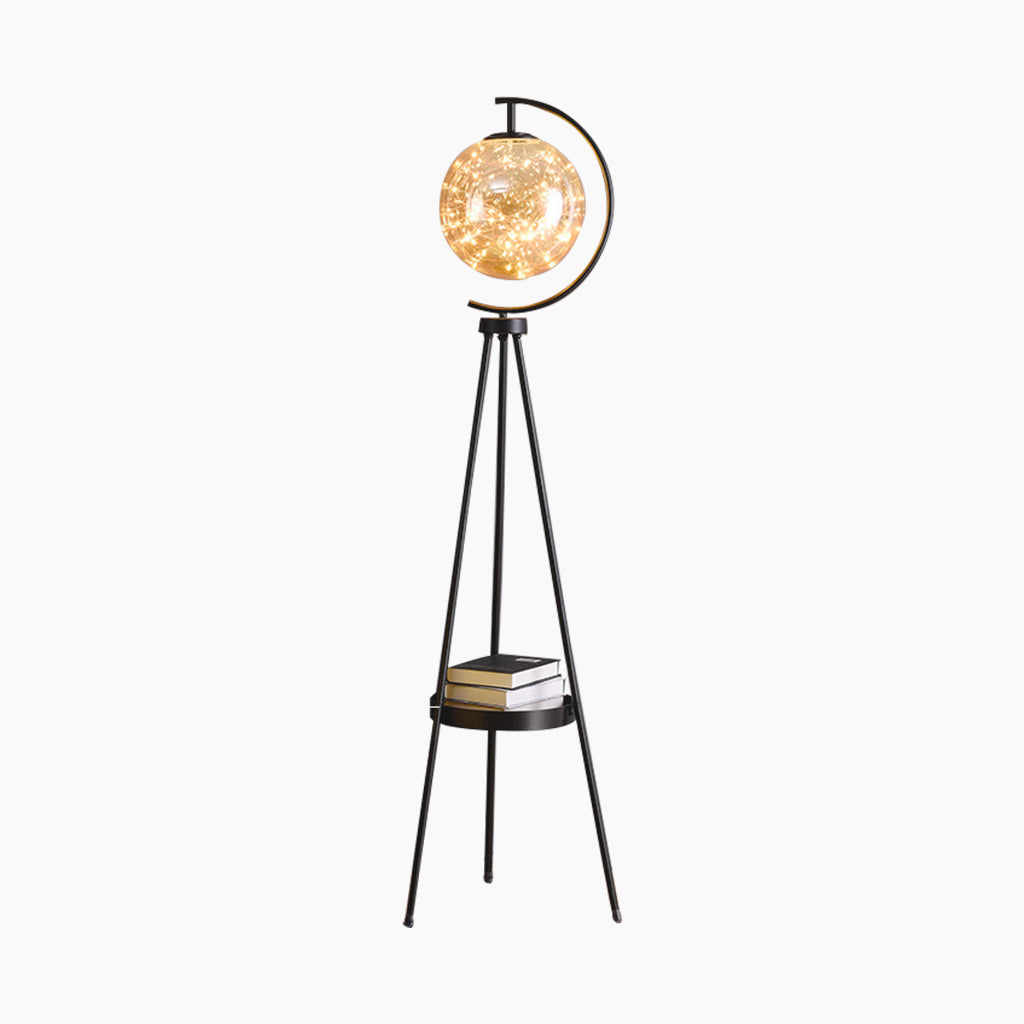 Tripod Floor Lamp Unique Fairy Glass Ball with Tray
