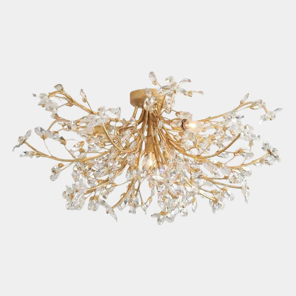 Crystal Ceiling Light Luxury Branch Semi-Flush
