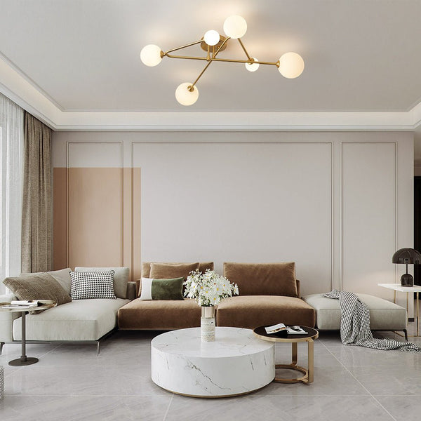 Lysvit Linear Glass Semi Flush Mount Ceiling Light