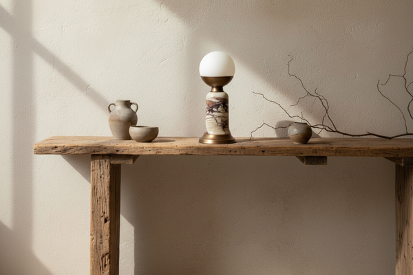 Red Marble Table Lamp | Opaline Glass | CLHDAD466R