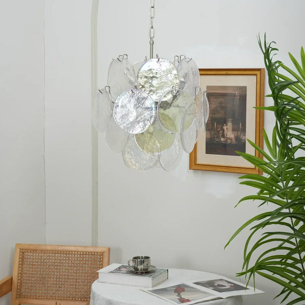 Liora Iridescent Disc Glass Chandelier
