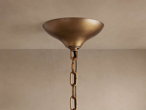 The Veneziana Chandelier | Amber Cast Glass & Antique Brass | CLVNZCH
