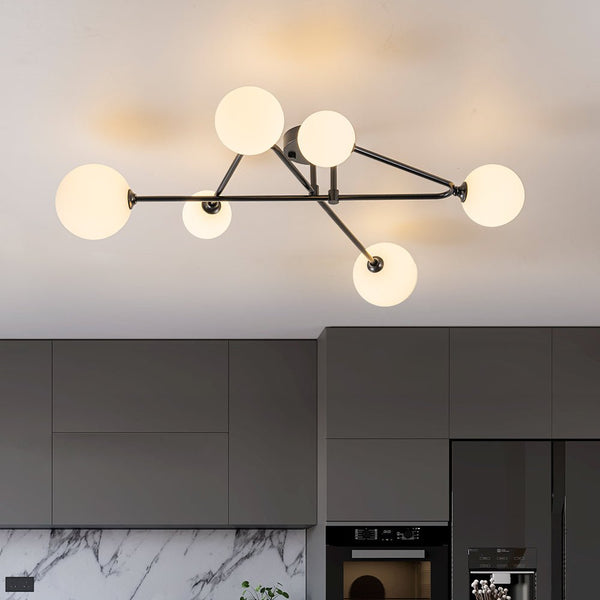 Vireta Linear Sputnik Semi Flush Mount Ceiling Light