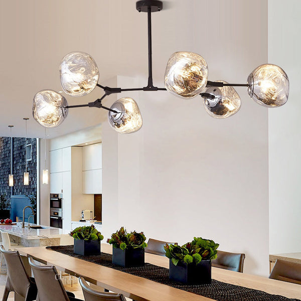 Designer Nordic Long Glass Island Lamp For Living Room