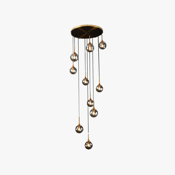 Valentina Modern Spiral Ball Glass Staircase Chandelier