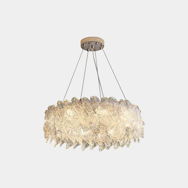Pendant Light Chandelier Luxury Frosted Glass Leaf