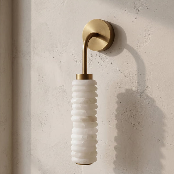 Single Alabaster Wall Sconce | Brass | CLSUPQ76