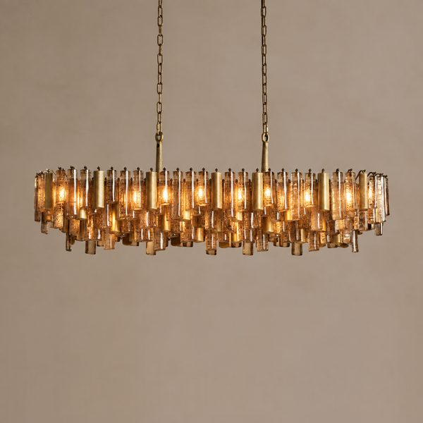 Veneziana Linear Chandelier | Cast Glass | CLVNZLIN