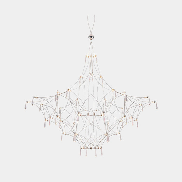 Chandelier Mira Stainless Steel Firefly Crystal Cube LED