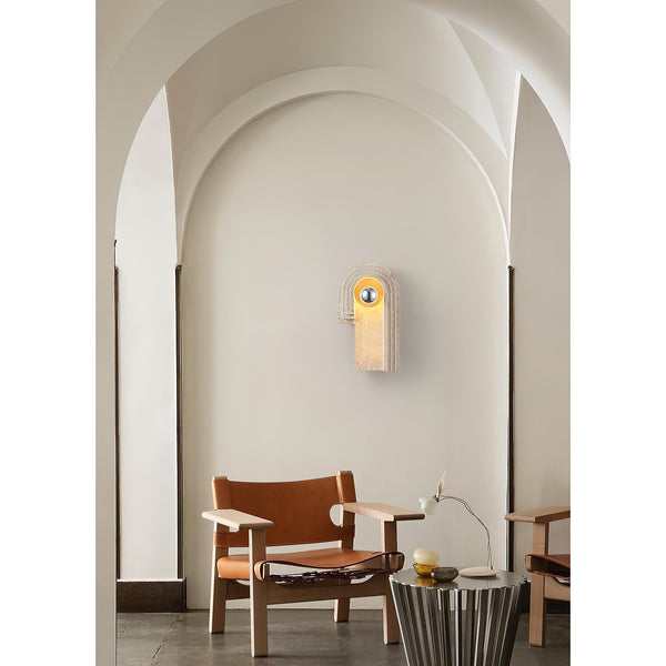 Mjolkuvyh Travertine Wall Lamp