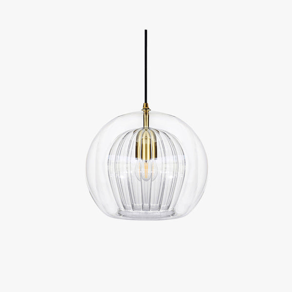 Althio Pendant Light Glass Globe Clear Amber