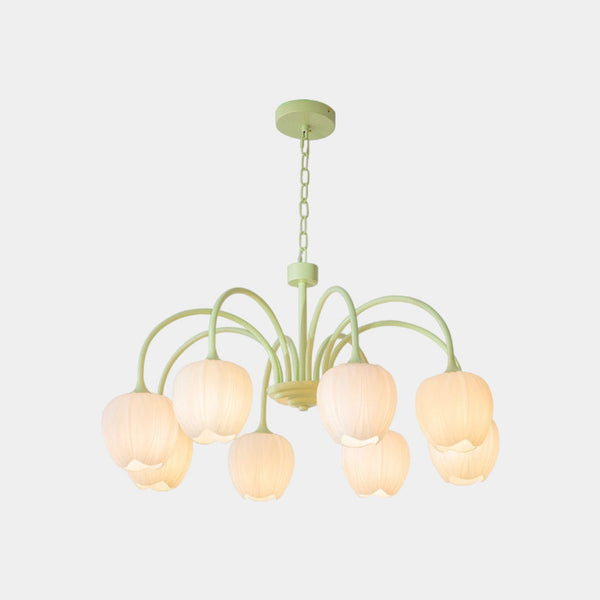 Chandelier Nordic Cream Branch Glass Tulip Flower