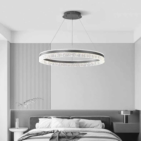Chandelier Luxury Circular Ring LED Dimmable, Grey