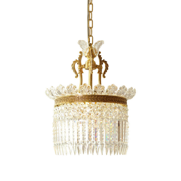 Crinoline Postmodern Luxury Brass Crystal Chandelier