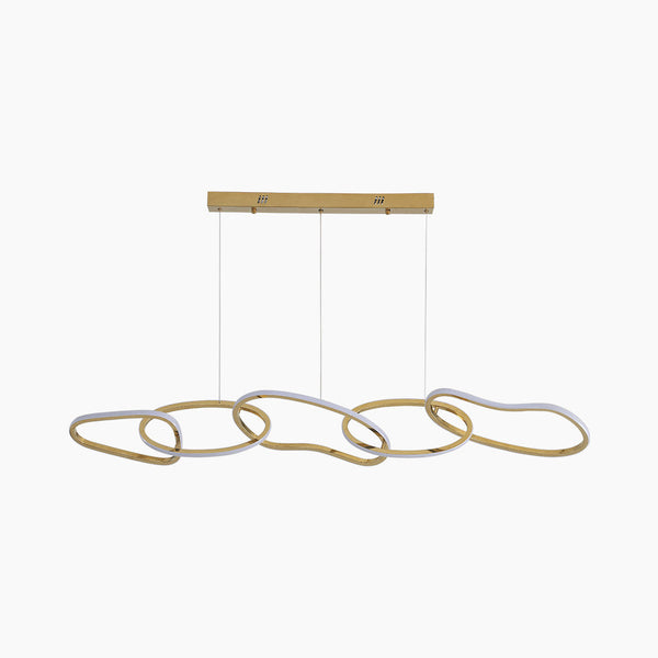 Chandelier LED Hanging Stainless Steel Luxury Oval Circle, Gold