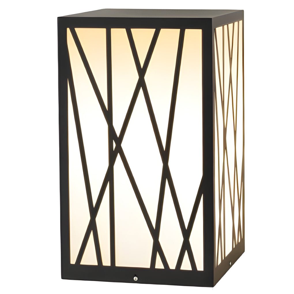 Valinia Square Solar LED Bollard Linear Steel Outdoor Lights