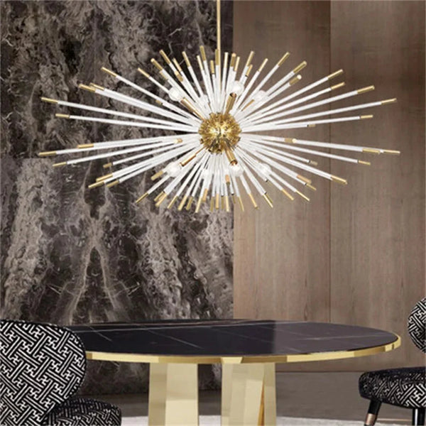 Sputnik Gold Glass Dandelion Chandelier