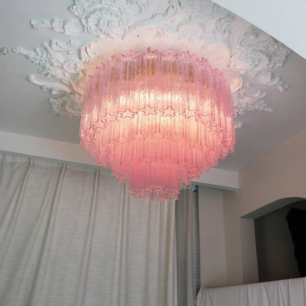 Vintage Pink Glass Ceiling Light