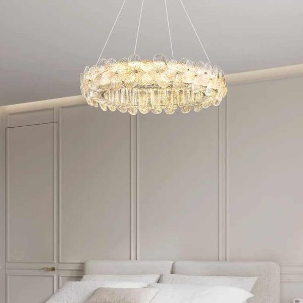 Chandelier Luxurious Crystal Glass Flower Ring Dimmable LED