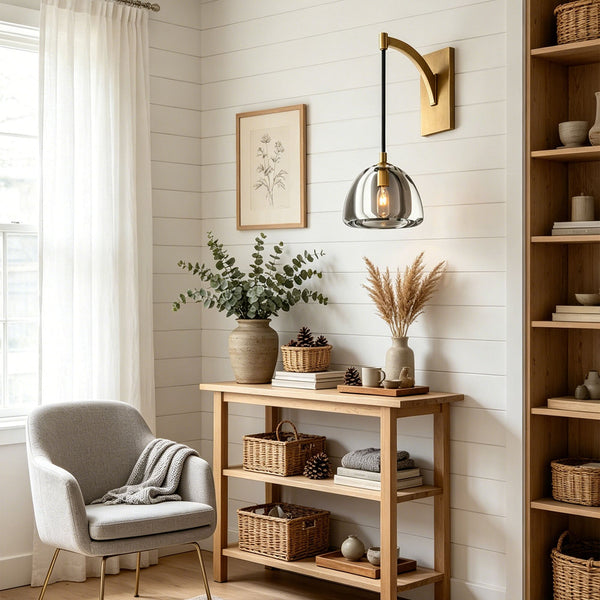 Hemispherical Brass Wall Lamp