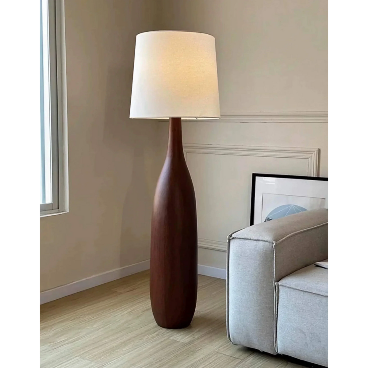 La Quercia Floor Lamp | Woodgrain Resin | CLQUE145