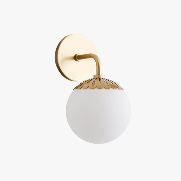 Aegis Globe Brass Glass Sconce Wall Lamp