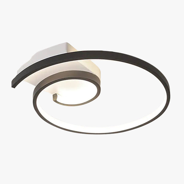 Arisha Modern Spiral Shaped Metal Ceiling Light, Black/White