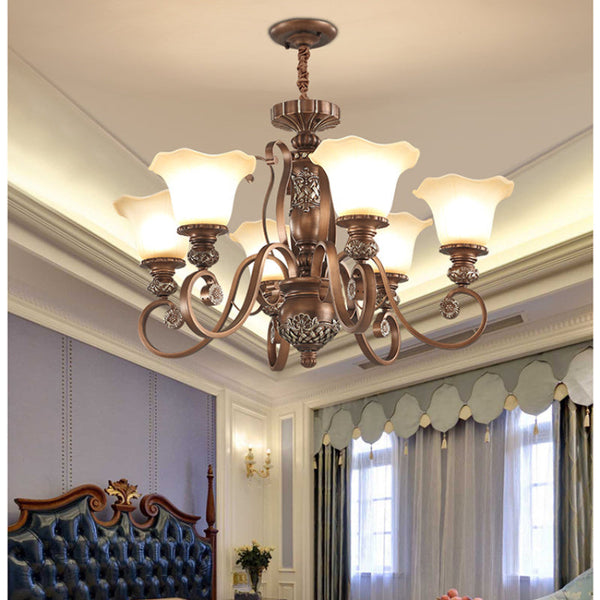 Arisha Retro Flower Pendant Light Glass Living Room Bedroom