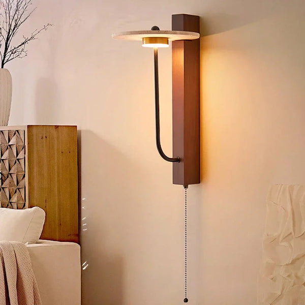French Yellow Travertine Wall Lamp