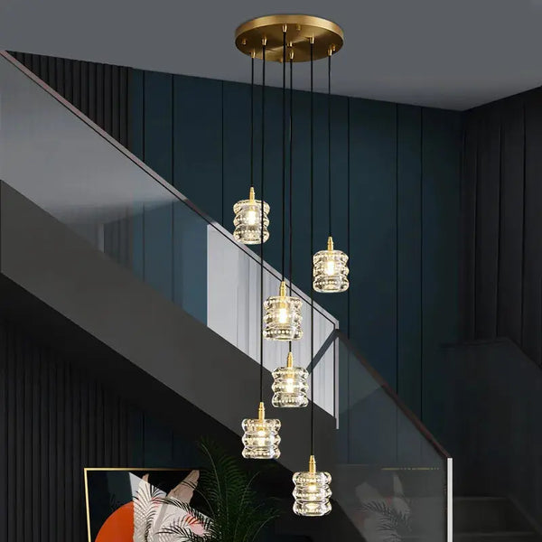Copper Staircase Lighting Indoor 6/10 Heads