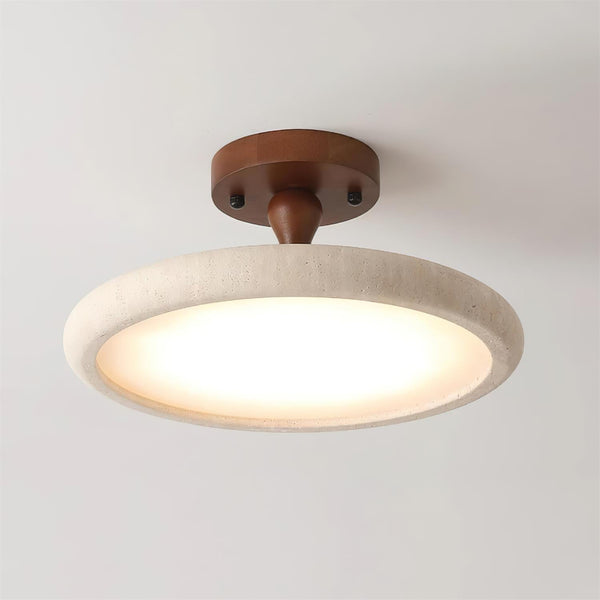 Dovai Travertine Semi Flush Ceiling Light