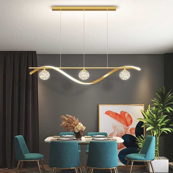 Chandelier Modern Luxury Decorative Glass Ball LED Linear Wave