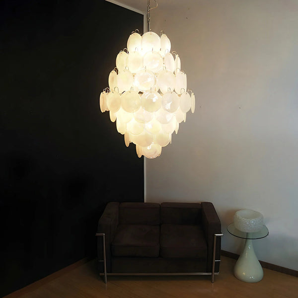 Vintage White Discs Chandelie