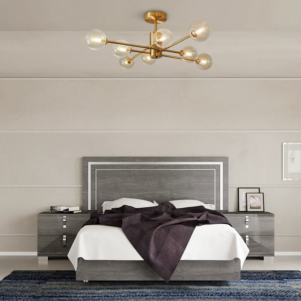 8-Light Clear Glass Shade Sputnik Chandelier