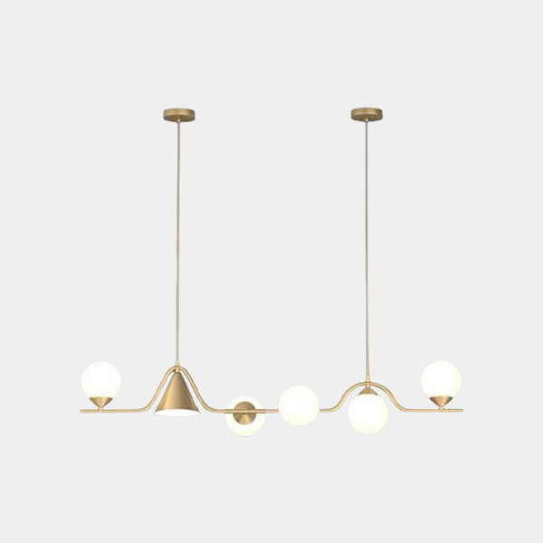 Pendant Light Geometric Multi-Globe Brass