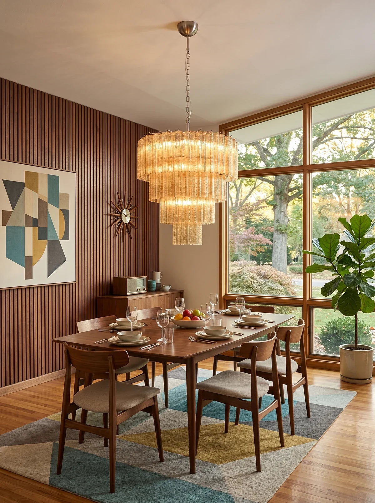 Linden Champagne Glass Tube Chandelier