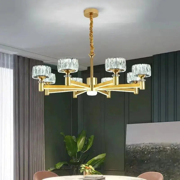 Luxury Led Crystal Chandelier Black/Gold Color
