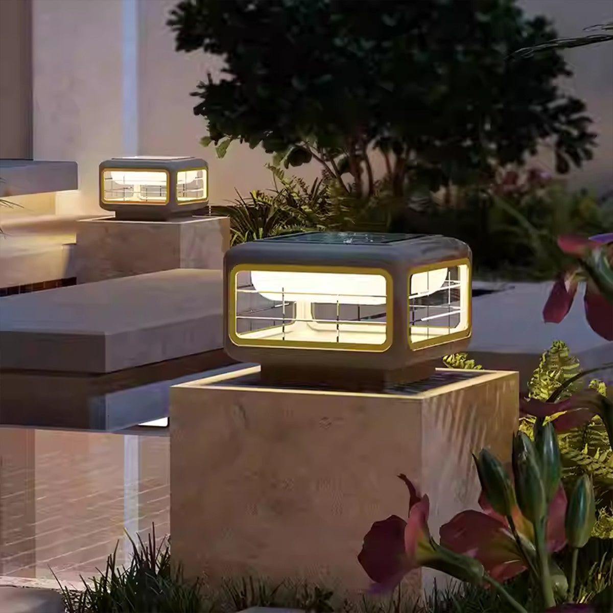 Valanina Modern Minimalist Steel Outdoor Pillar Light