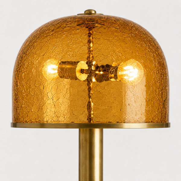 Crackle Glass Floor Lamp | Amber | CLCRK301-AMB