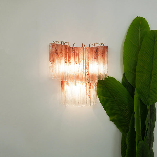 Pink Glass Tube Wall Sconces