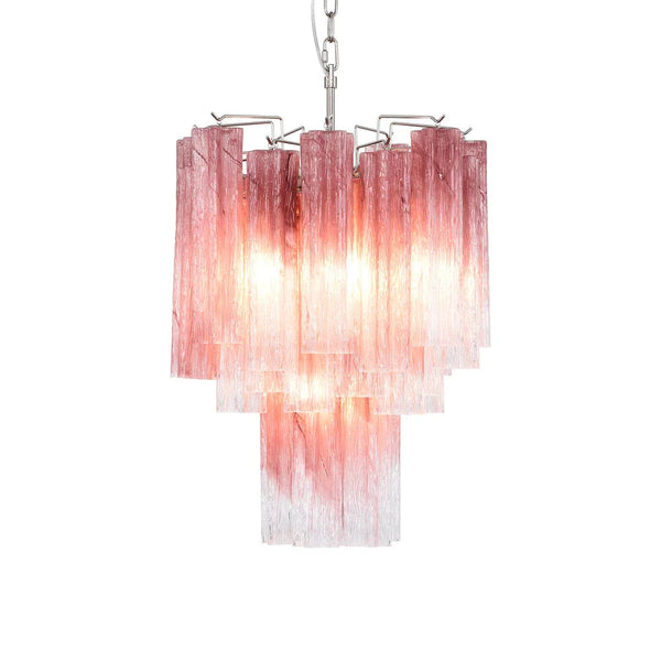Gradient Red Glass Tube Chandelier