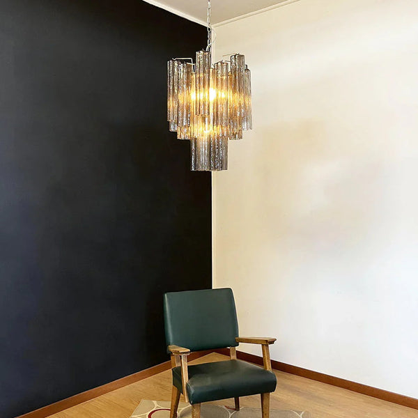 Fantastic Smoked Tube Chandelier