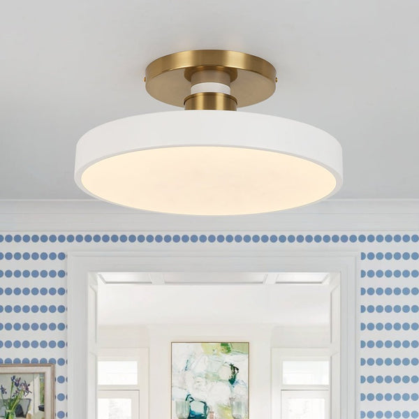 Fljota Scandinavian Brass LED Semi Flush Light