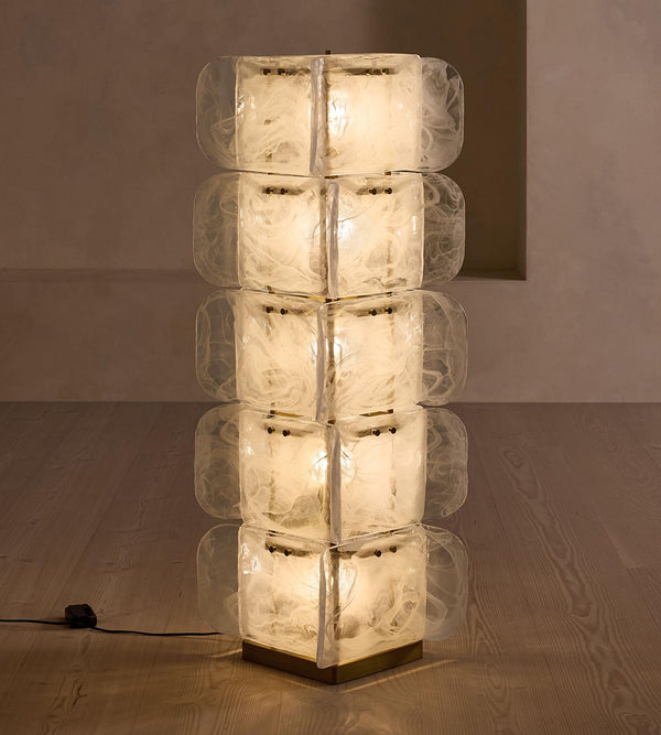 Hand-Blown Frosted Glass Floor Lamp | CLSP255B
