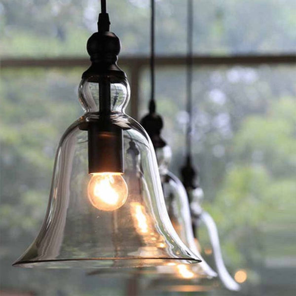 Simple Bell Clear Glass Pendant Light