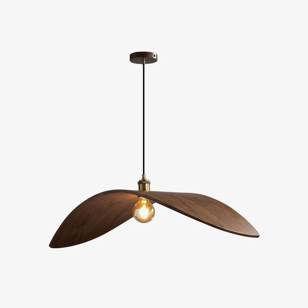 Muto Curved Art Pendant Light, Metal & Wood