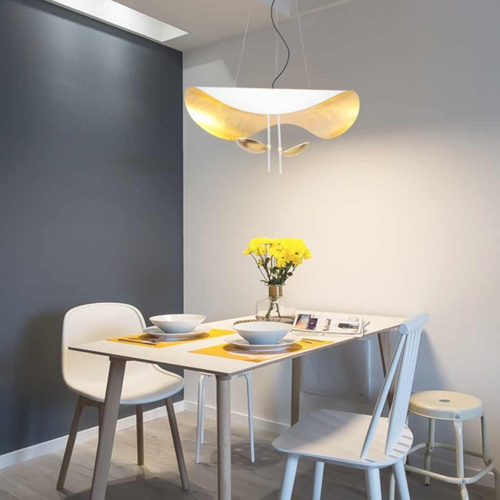 Pendant Light Italian Unique Metal Flying Saucer, Black / White