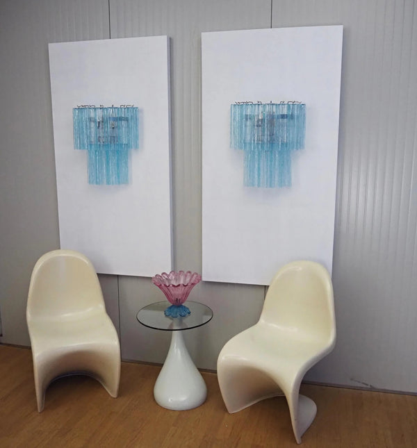 Blue Glass Tube Wall Sconces